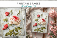floral junk journal, grunge paper Product Image 9