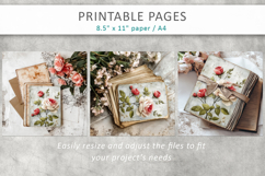 floral junk journal, grunge paper Product Image 10