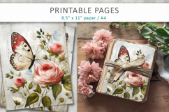 grunge floral junk journal, butterfly pages Product Image 4