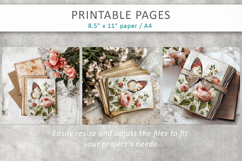 grunge floral junk journal, butterfly pages Product Image 10