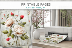 grunge floral junk journal pages Product Image 5
