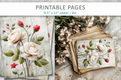 grunge floral junk journal pages Product Image 7