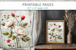 grunge floral junk journal pages Product Image 8