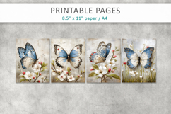 grunge floral junk journal pages, butterfly printable Product Image 2