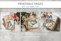 grunge floral junk journal pages, butterfly printable Product Image 7
