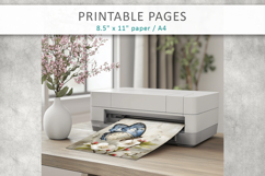 grunge floral junk journal pages, butterfly printable Product Image 8