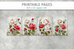 grunge floral junk journal pages, scrapbook paper Product Image 2