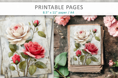 grunge floral junk journal pages, scrapbook paper Product Image 3