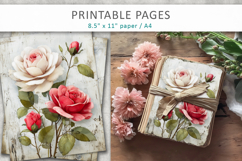 grunge floral junk journal pages, scrapbook paper Product Image 4