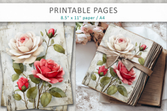 grunge floral junk journal pages, scrapbook paper Product Image 6