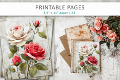 grunge floral junk journal pages, scrapbook paper Product Image 8