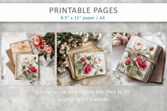 grunge floral junk journal pages, scrapbook paper Product Image 10