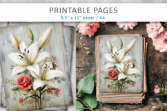 grunge floral pages, scrapbook paper Product Image 3
