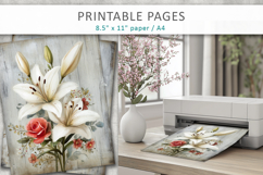 grunge floral pages, scrapbook paper Product Image 5