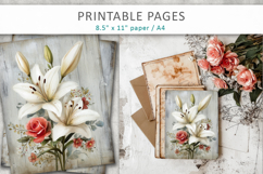 grunge floral pages, scrapbook paper Product Image 7
