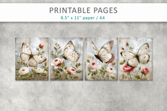 grunge floral pages, junk journal Product Image 2