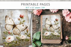 grunge floral pages, junk journal Product Image 3