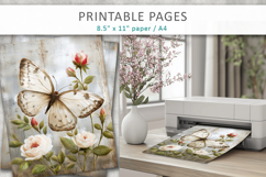 grunge floral pages, junk journal Product Image 5