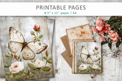 grunge floral pages, junk journal Product Image 7