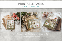 grunge floral pages, junk journal Product Image 9