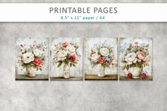 grunge floral pages, printable papers Product Image 2
