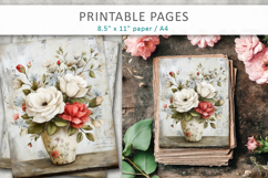 grunge floral pages, printable papers Product Image 3