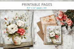 grunge floral pages, printable papers Product Image 6