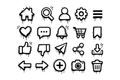 Bold Dripping Spray Icons Graffiti UI Vector Collection Product Image 2