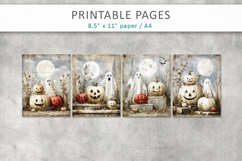 grunge halloween pages, vintage halloween paper Product Image 2