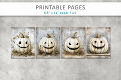 grunge pumpkin halloween pages, junk journal Product Image 2