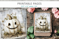 grunge pumpkin halloween pages, junk journal Product Image 3