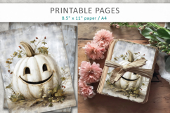 grunge pumpkin halloween pages, junk journal Product Image 4
