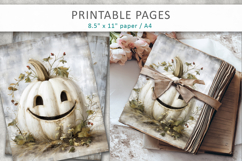 grunge pumpkin halloween pages, junk journal Product Image 7