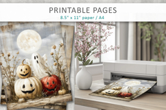 grunge halloween pages, vintage halloween paper Product Image 3