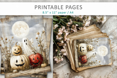 grunge halloween pages, vintage halloween paper Product Image 8
