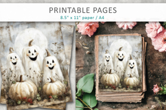 grunge halloween pages, cute ghosts printable Product Image 3