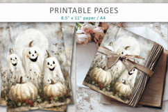 grunge halloween pages, cute ghosts printable Product Image 1