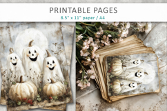 grunge halloween pages, cute ghosts printable Product Image 6