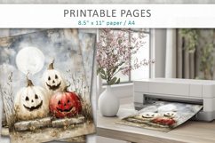 grunge halloween pages, vintage pumpkins pages Product Image 5