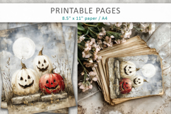 grunge halloween pages, vintage pumpkins pages Product Image 6