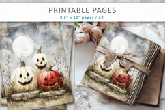 grunge halloween pages, vintage pumpkins pages Product Image 7