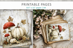 grunge halloween paper, vintage pumpkins paper Product Image 5