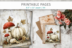 grunge halloween paper, vintage pumpkins paper Product Image 6