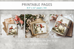 grunge halloween paper, vintage pumpkins paper Product Image 8