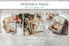 grunge pumpkins journal pages, halloween paper Product Image 8