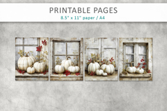 grunge pumpkins journal pages, autumn printable pages Product Image 2