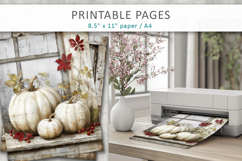grunge pumpkins journal pages, autumn printable pages Product Image 4