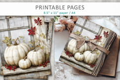 grunge pumpkins journal pages, autumn printable pages Product Image 5