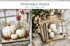 grunge pumpkins journal pages, autumn printable pages Product Image 6