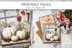 grunge pumpkins journal pages, autumn printable pages Product Image 7